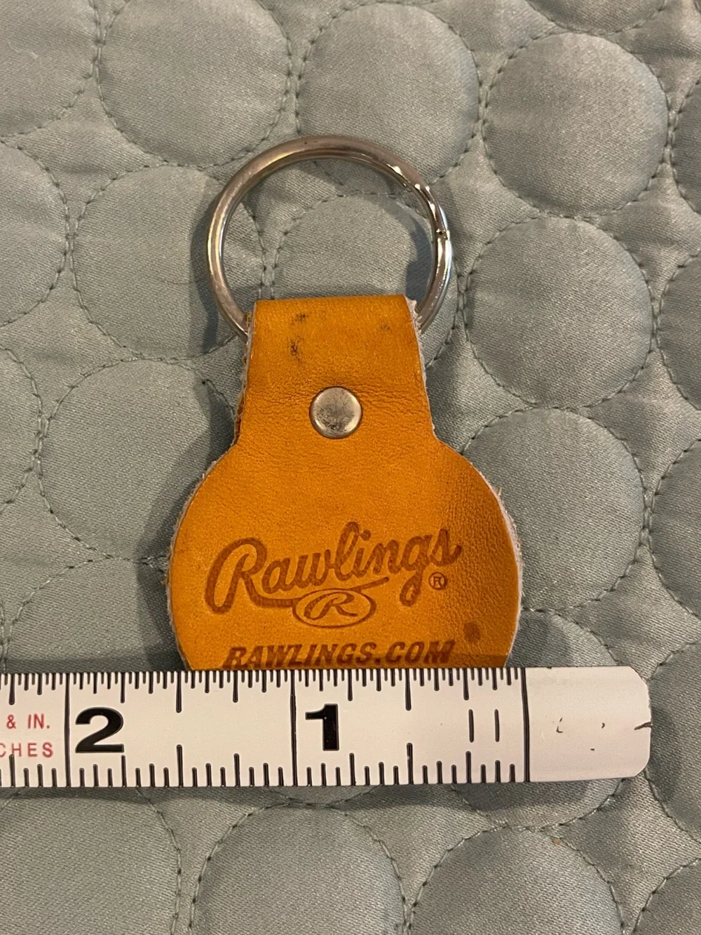 Rawlings Heart of the Hide Leather Key Chain Key Ring Keychain Light Brown Bull